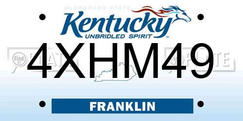 4XHM49 Kentucky License Plate