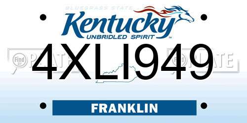 4XLI949 Kentucky License Plate