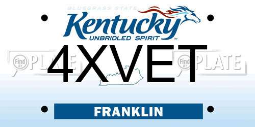 4XVET Kentucky License Plate