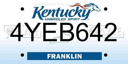 4YEB642 Kentucky License Plate