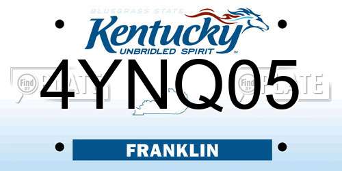 4YNQ05 Kentucky License Plate