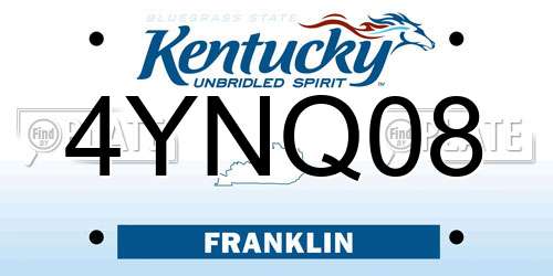 4YNQ08 Kentucky License Plate