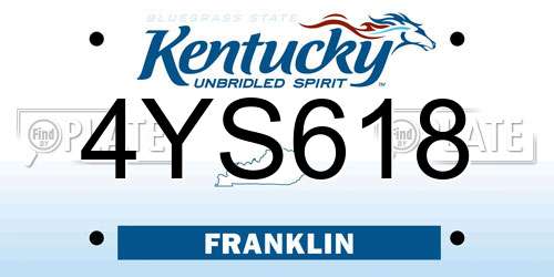 4YS618 Kentucky License Plate