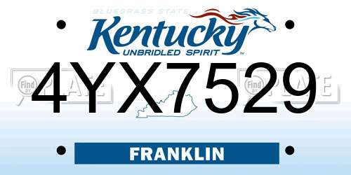 4YX7529 Kentucky License Plate