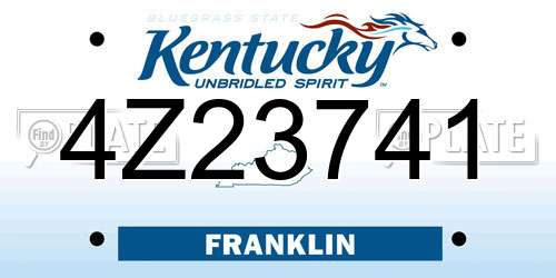 4Z23741 Kentucky License Plate
