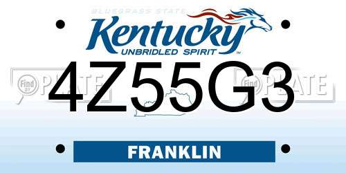 4Z55G3 Kentucky License Plate