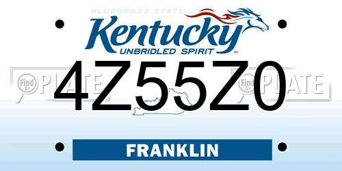 4Z55Z0 Kentucky License Plate