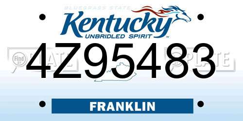 4Z95483 Kentucky License Plate