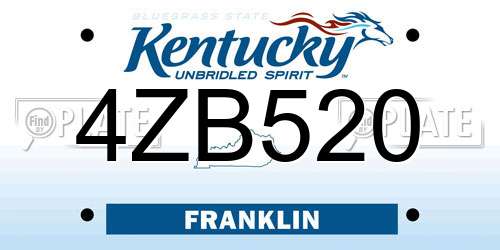 4ZB520 Kentucky License Plate