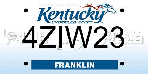 4ZIW23 Kentucky License Plate