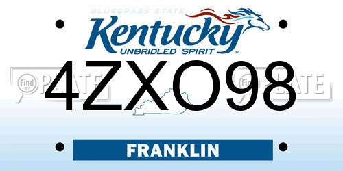 4ZXO98 Kentucky License Plate