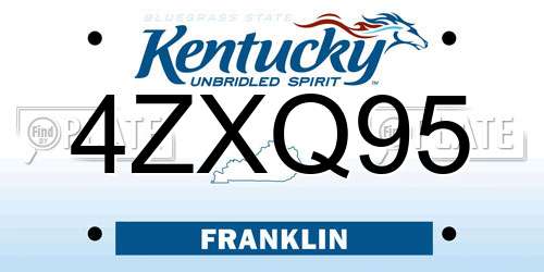 4ZXQ95 Kentucky License Plate