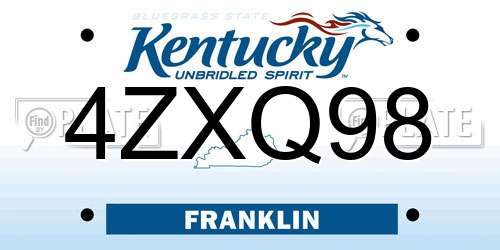 4ZXQ98 Kentucky License Plate