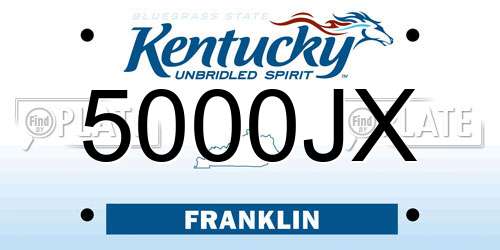 5000JX Kentucky License Plate