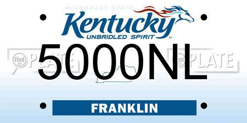 5000NL Kentucky License Plate
