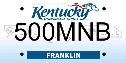 500MNB Kentucky License Plate