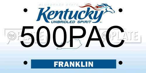500PAC Kentucky License Plate
