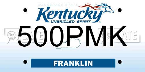 500PMK Kentucky License Plate