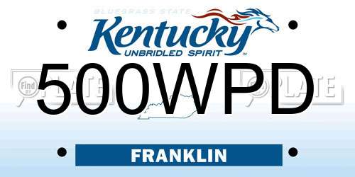 500WPD Kentucky License Plate