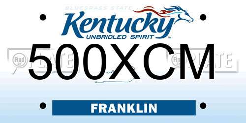 500XCM Kentucky License Plate