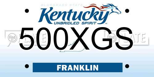 500XGS Kentucky License Plate