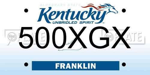 500XGX Kentucky License Plate