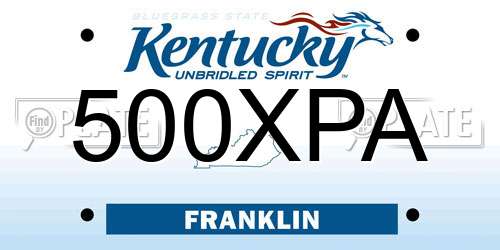 500XPA Kentucky License Plate