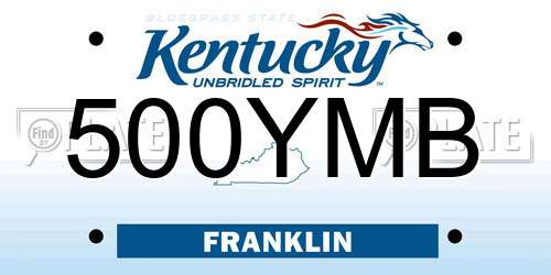500YMB Kentucky License Plate