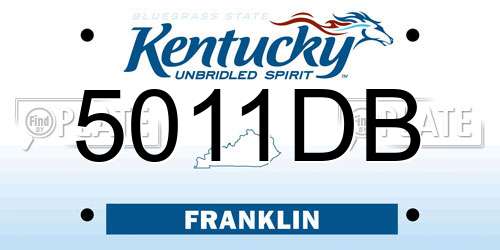 5011DB Kentucky License Plate