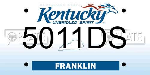 5011DS Kentucky License Plate