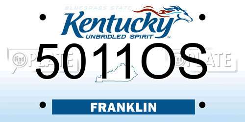 5011OS Kentucky License Plate