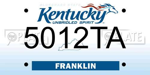 5012TA Kentucky License Plate