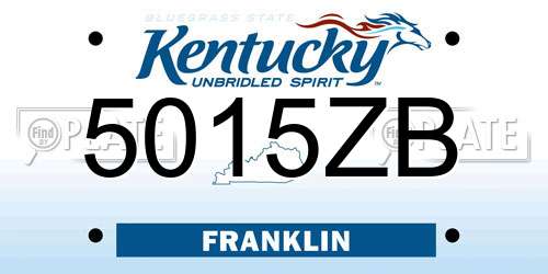 5015ZB Kentucky License Plate