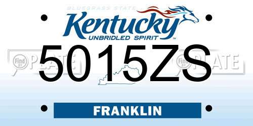 5015ZS Kentucky License Plate