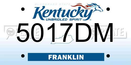 5017DM Kentucky License Plate