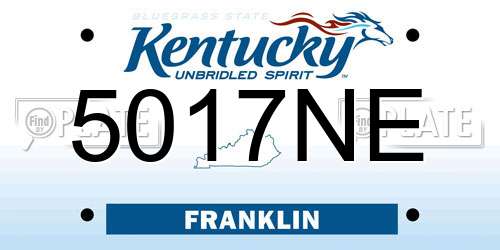 5017NE Kentucky License Plate