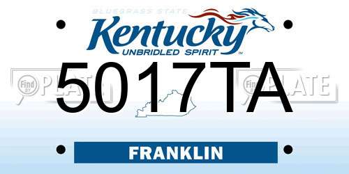 5017TA Kentucky License Plate