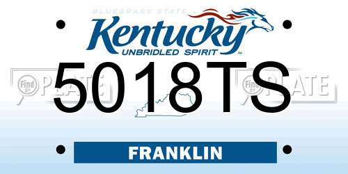 5018TS Kentucky License Plate