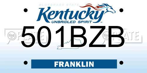 501BZB Kentucky License Plate