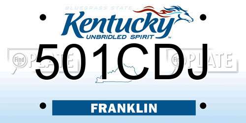 501CDJ Kentucky License Plate