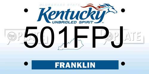 501FPJ Kentucky License Plate