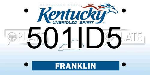 501ID5 Kentucky License Plate