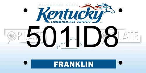 501ID8 Kentucky License Plate
