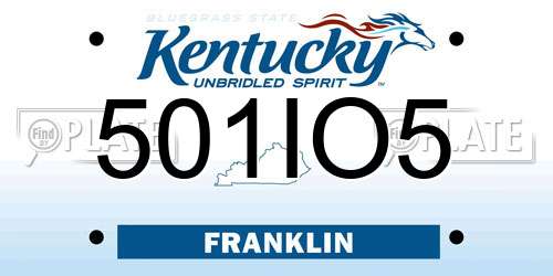 501IO5 Kentucky License Plate