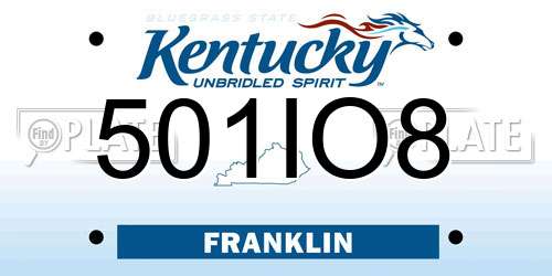 501IO8 Kentucky License Plate