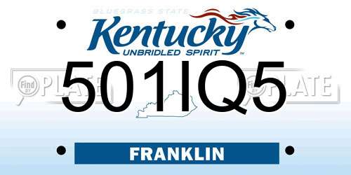 501IQ5 Kentucky License Plate