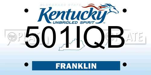 501IQB Kentucky License Plate