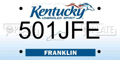 501JFE Kentucky License Plate
