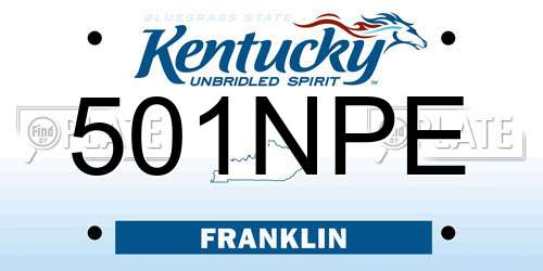 501NPE Kentucky License Plate