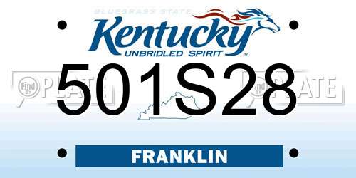 501S28 Kentucky License Plate